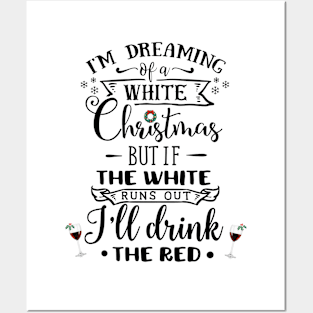 White Christmas Red Wine Posters and Art